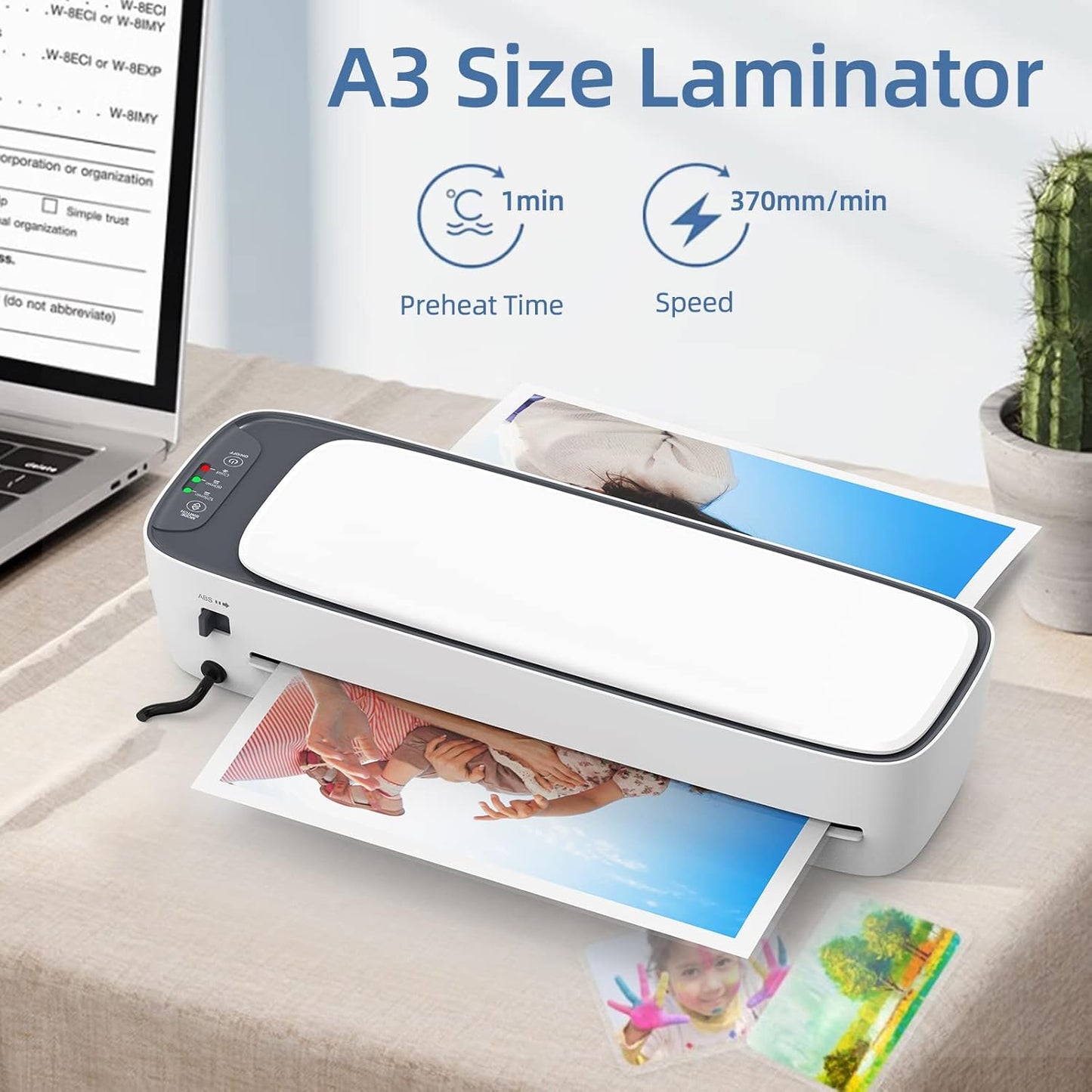 A3 skrivbordslaminatorset med varma och kalla lägen samt 6-i-1-funktioner – Lexaro