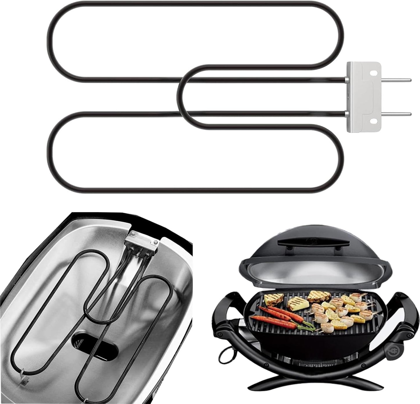 Högpresterande värmespiral i rostfritt stål 2200 W för utomhus-elgrill – Zeythra