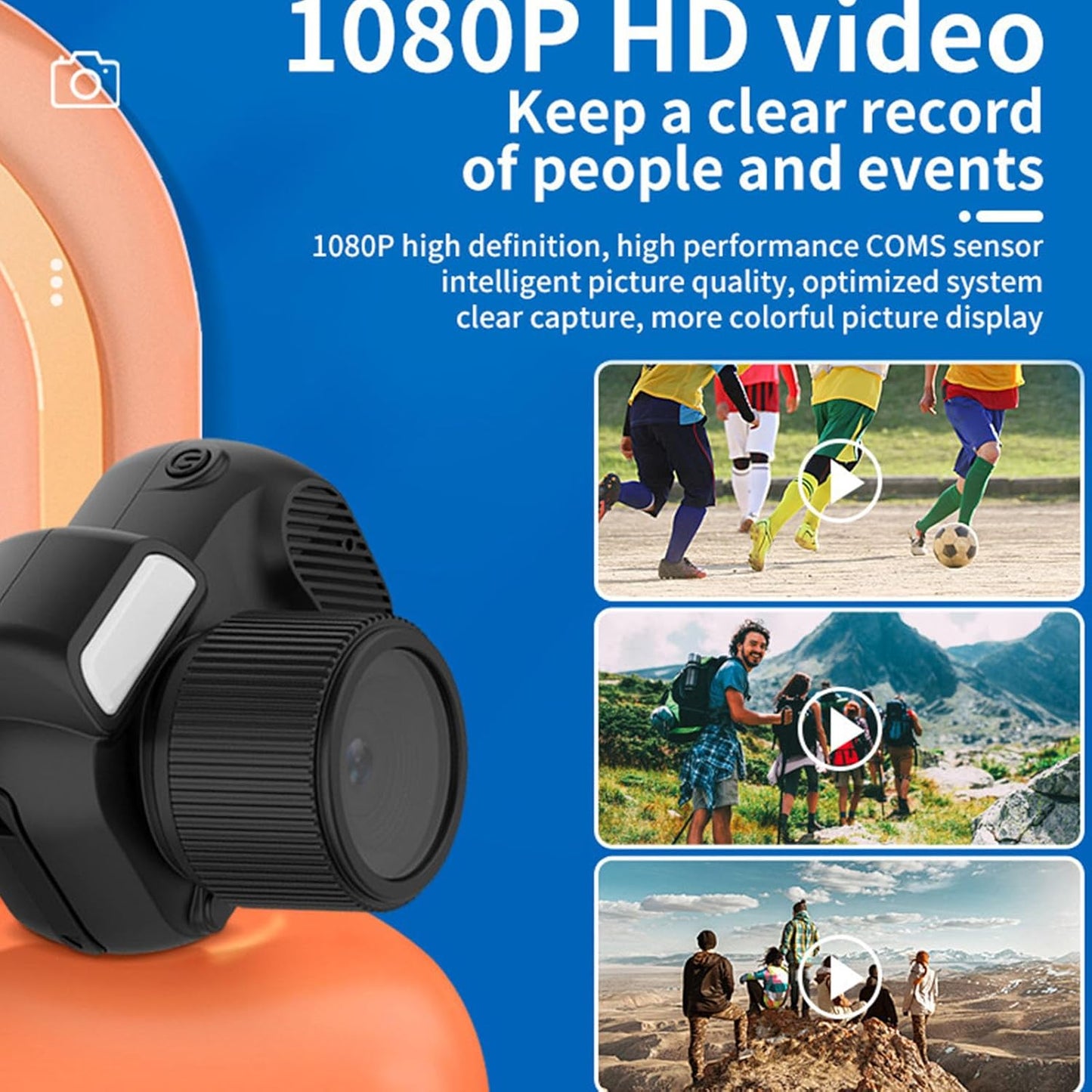 Mini-digitalkamera 1080P med färgskärm och 100 minuters batteritid – Lurevo (1+1 GRATIS)
