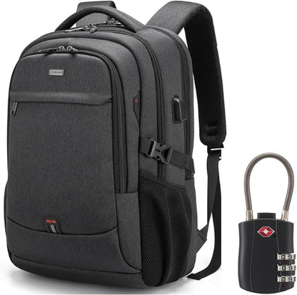 Vattentät reseryggsäck för laptop med USB-port och organiserad förvaring