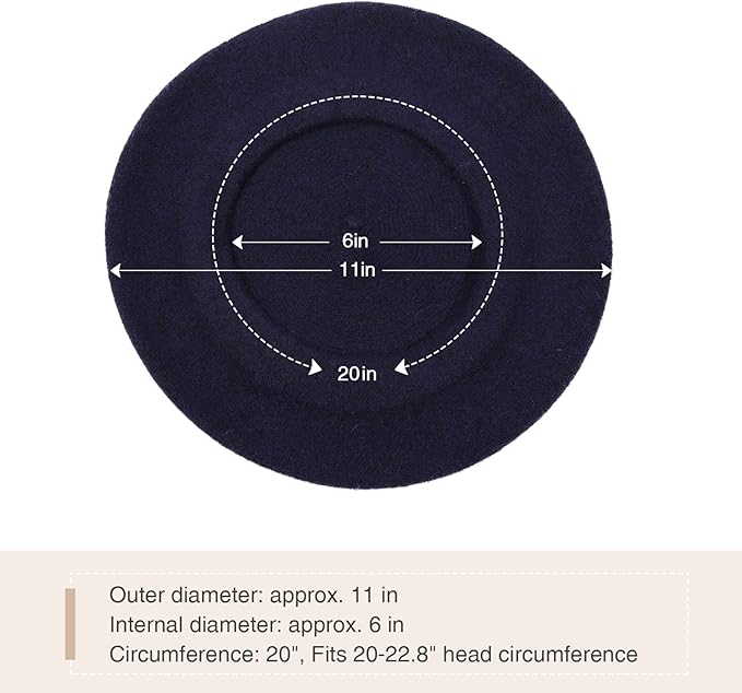 Schwarzer Filzhut, runde Form, 20 Zoll Umfang, passt für Kopfumfang 20-22,8 Zoll.