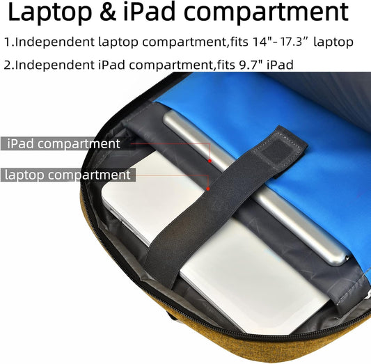 Vattenavvisande laptopryggsäck för resa med USB-laddningsport