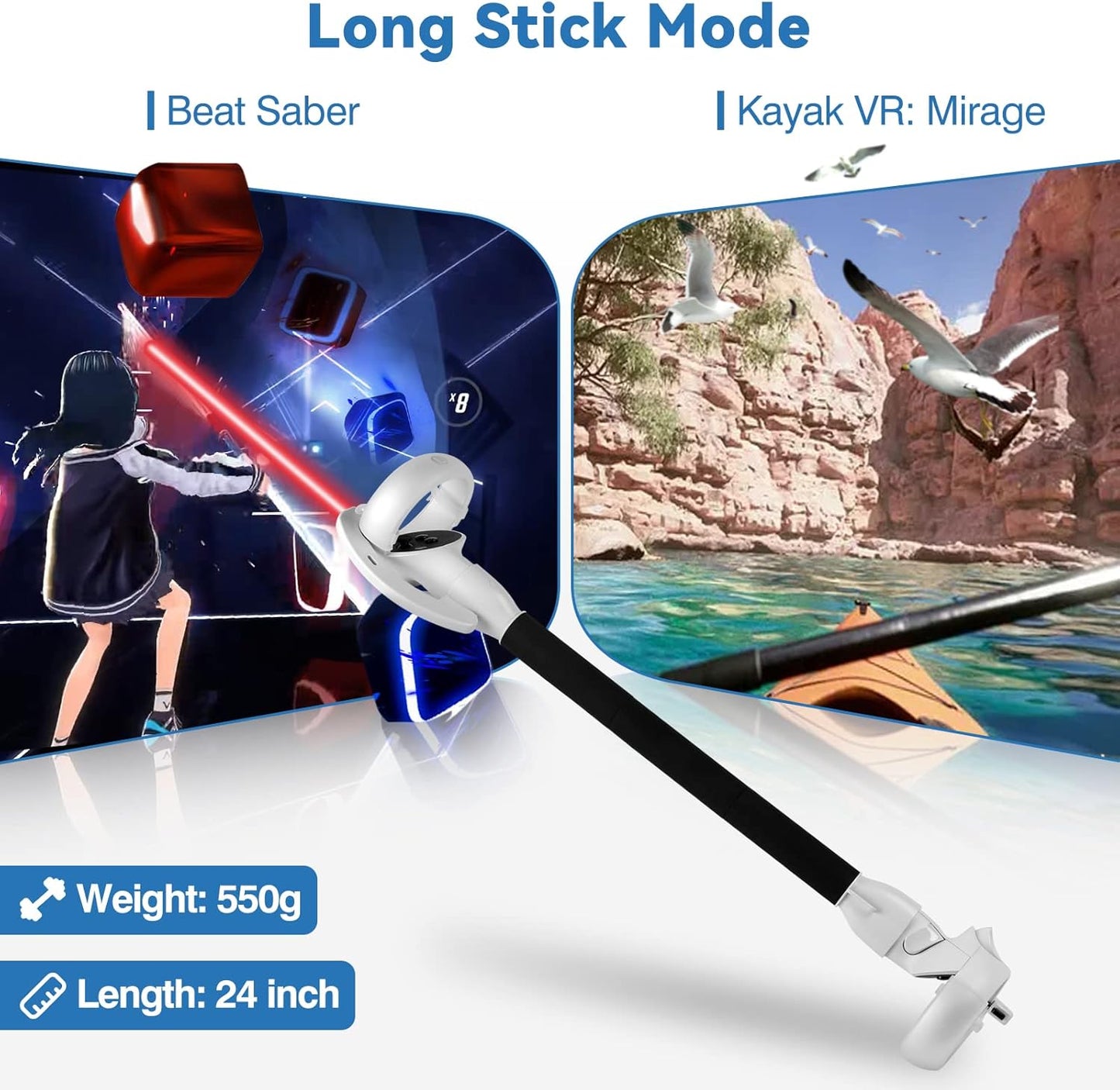 Förlängningshandtag för VR-kontroller till Meta Quest 2 – Kynaro