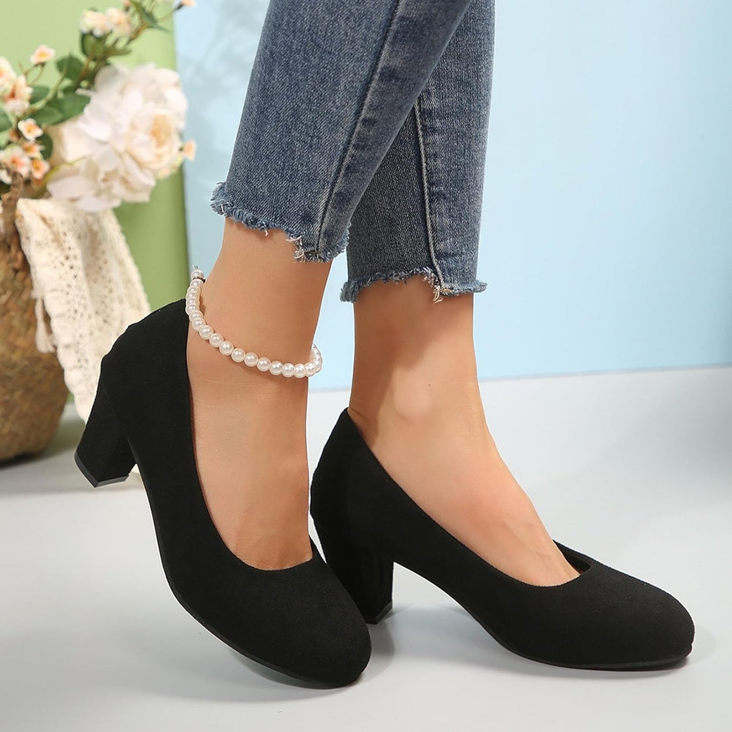 Pumps i sammet med leopardmönster – Clara Oktoberfest 2026