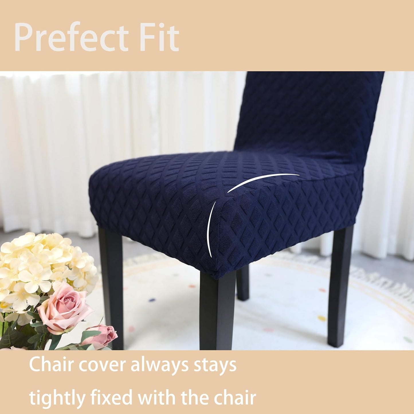 Stretch-set med överdrag till matsalsstolar – ChairGuard