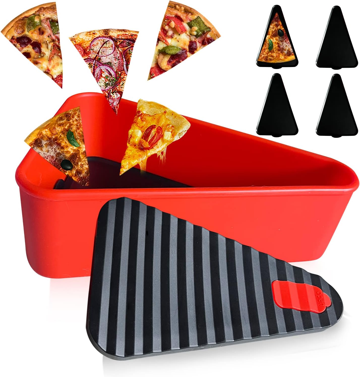 Återanvändbar pizzaförvaringsbehållare med 2 brickor – SliceSafe (1+1 GRATIS)