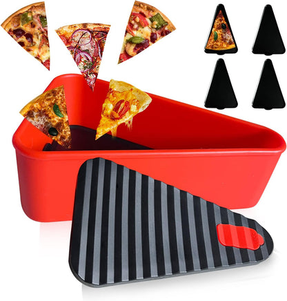 Återanvändbar pizzaförvaringsbehållare med 2 brickor – SliceSafe (1+1 GRATIS)
