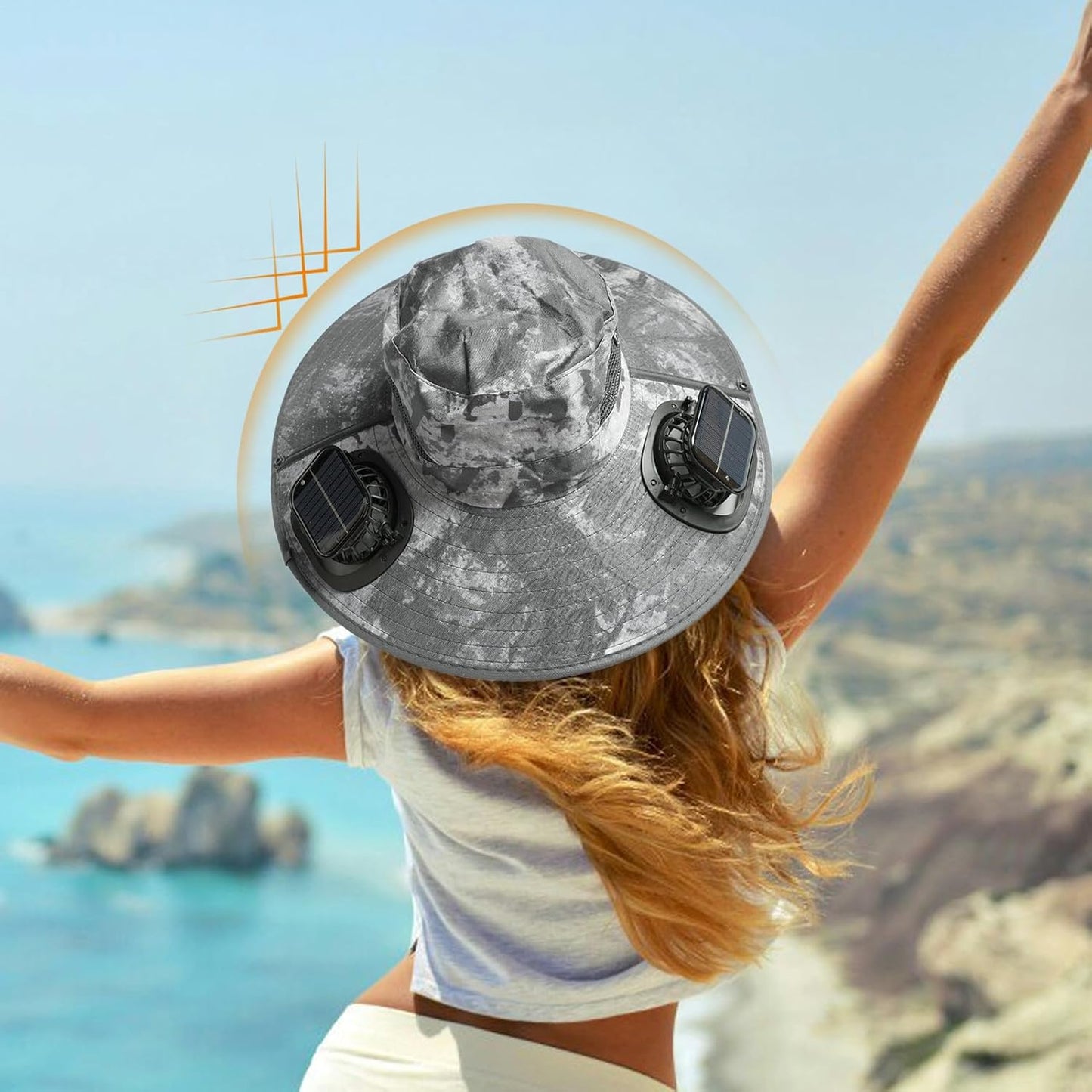 Solar-Fan-kylhatt med UV-skydd – Solvoro
