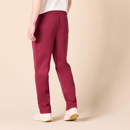 Rote Jogginghose Herren, Baumwolle, bequem, Freizeitmode, Rückansicht, beige Hintergrund