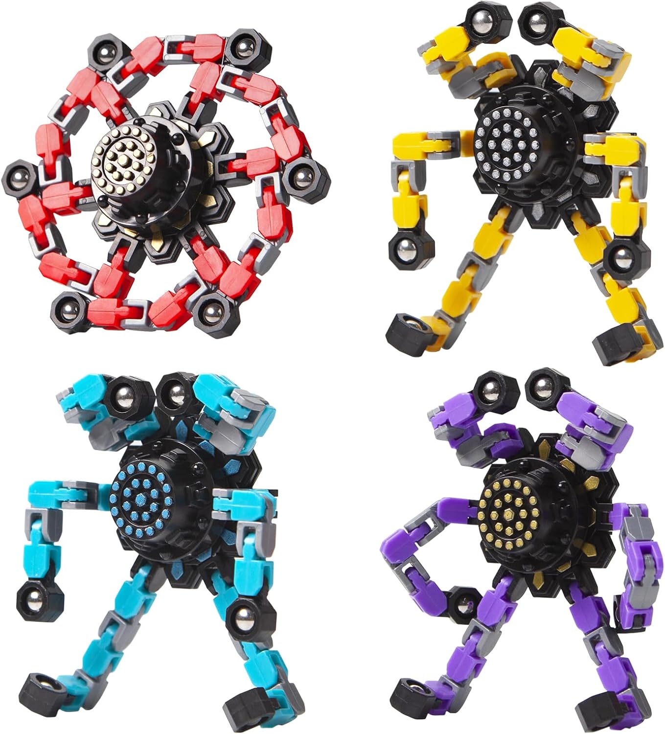 Formbar anti-stress fidget spinner för barn och vuxna – 4-pack