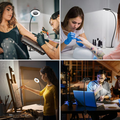 3 färglägen LED-klämlampa för skrivbord med flexibel svanhals – Selvara (1+1 GRATIS)