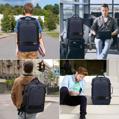 Expanderbar 45–55 l vattentät reseryggsäck med 46,5 cm laptopfack