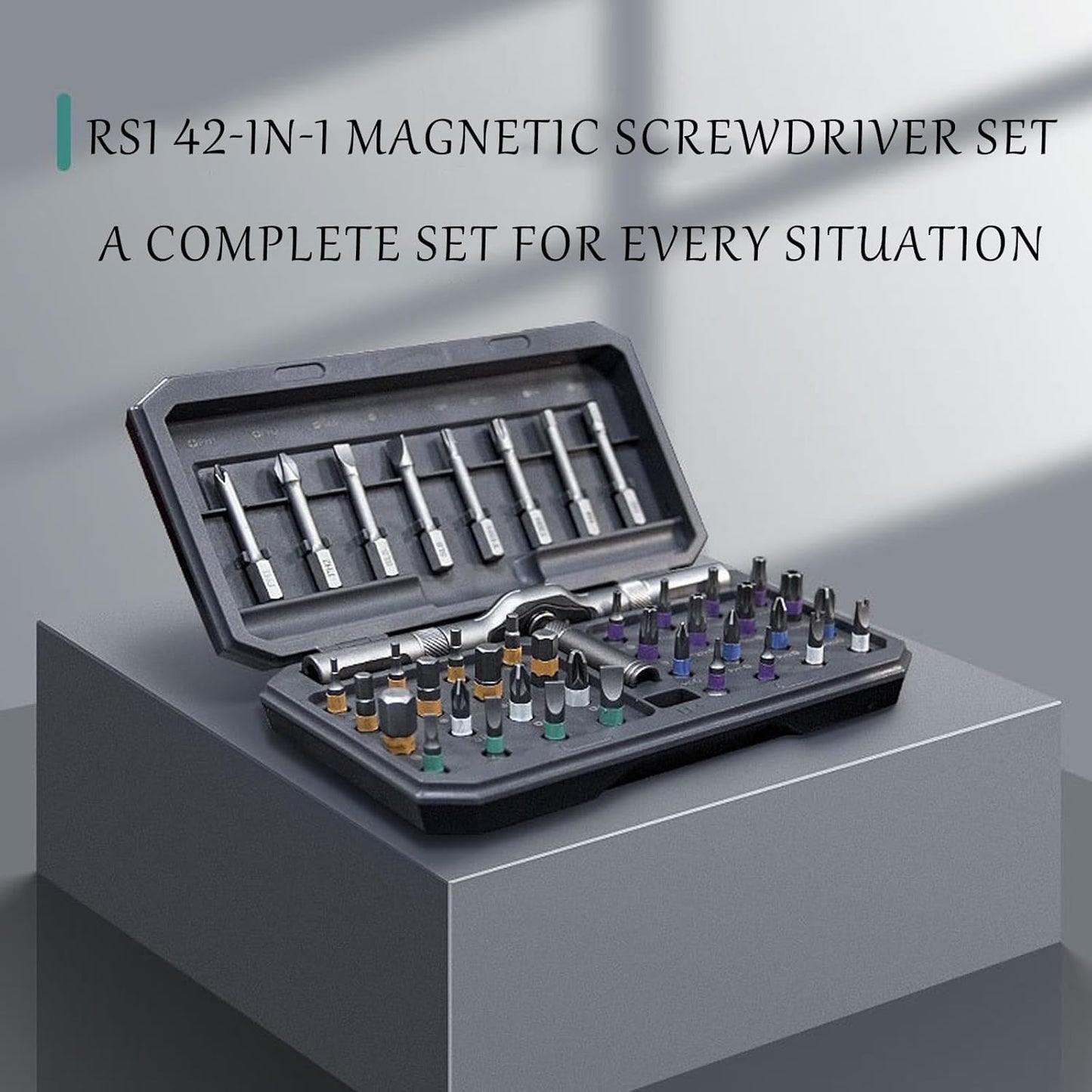 42-i-1 magnetiskt skruvmejselset – precisionsreparationsverktygssats med bits och handtag – Fixaro
