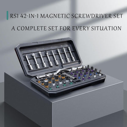42-i-1 magnetiskt skruvmejselset – precisionsreparationsverktygssats med bits och handtag – Fixaro