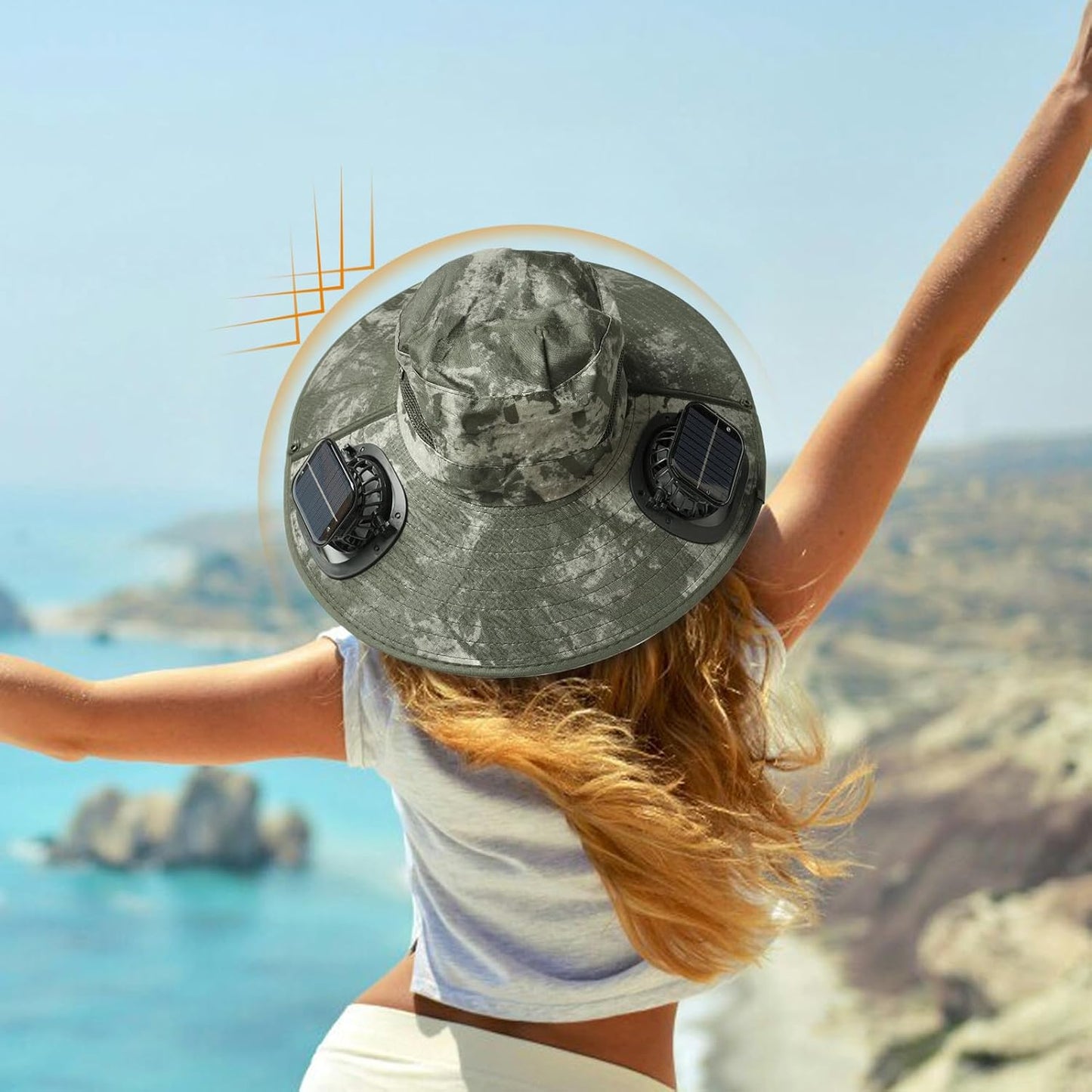 Solar-Fan-kylhatt med UV-skydd – Solvoro