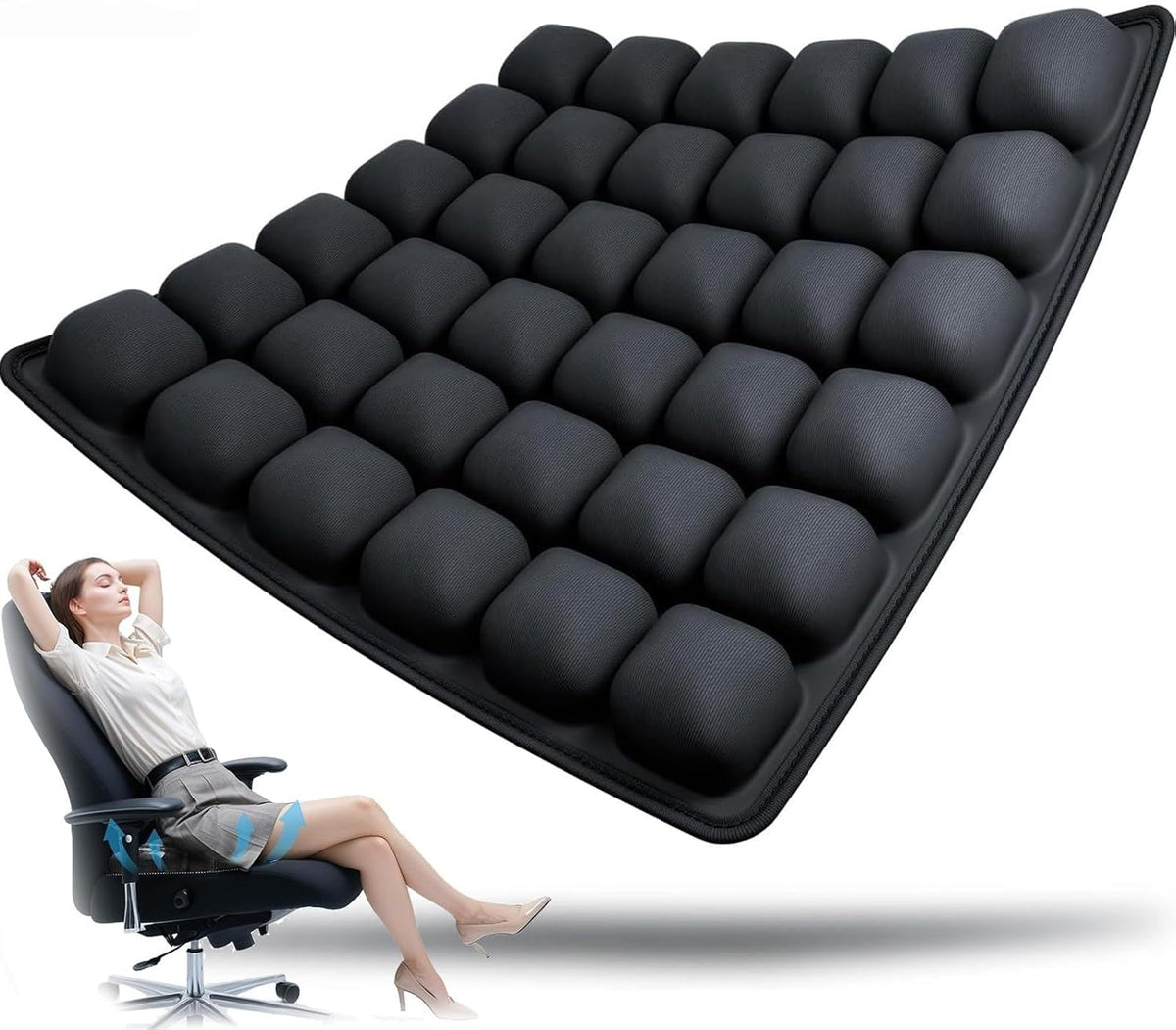 Uppblåsbart resekudde med ergonomisk tryckavlastning – AirComfort
