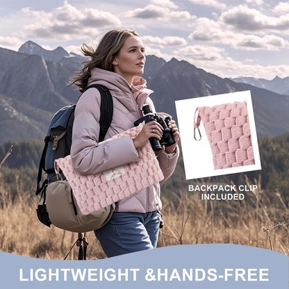 Packbar flanellresefilt med kuddficka och bagageslits – Trevora