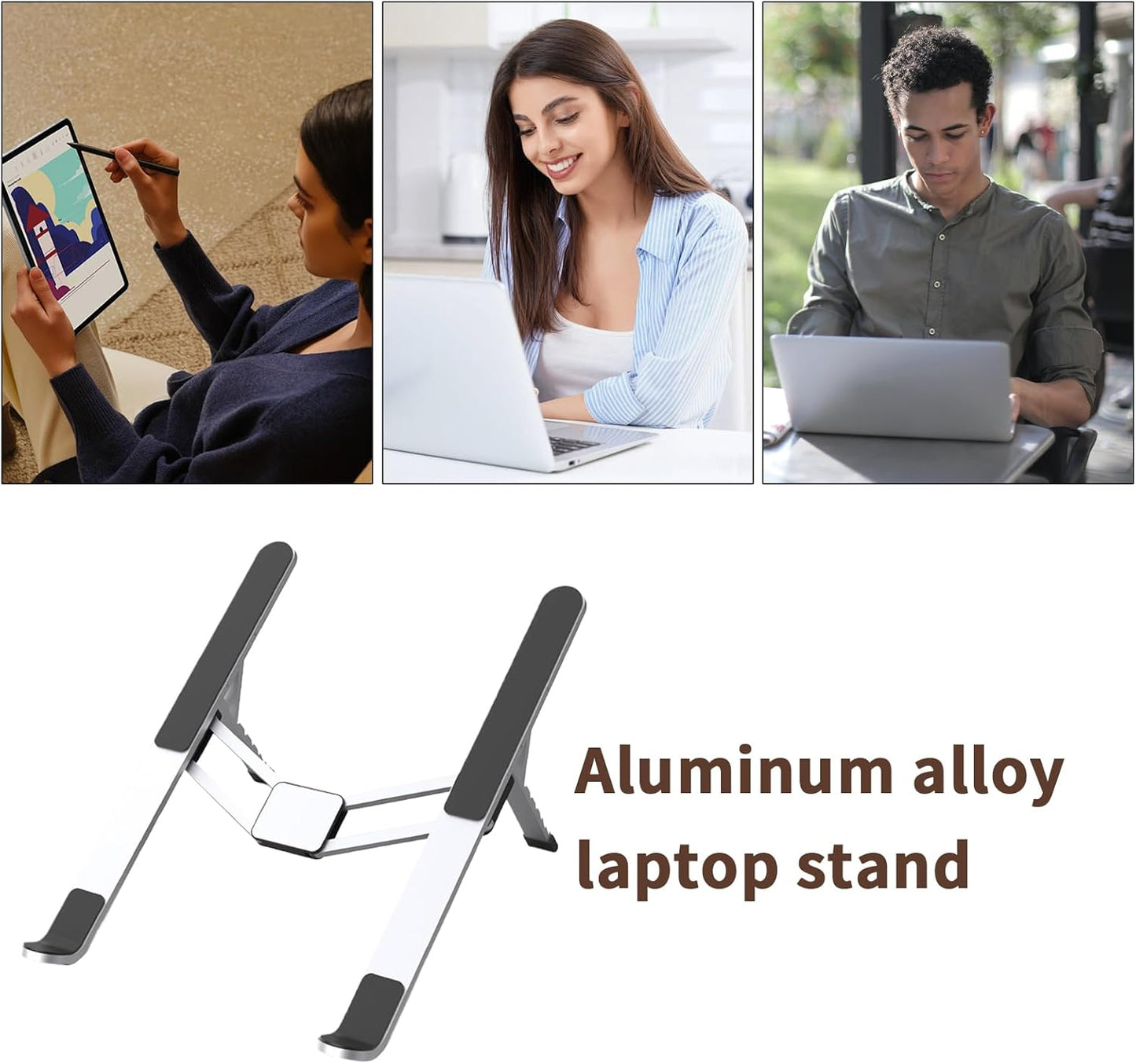 Justerbart laptopställ – Hopfällbar kylhållare för bärbara datorer för kontor och resor – Orvane
