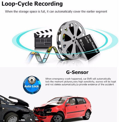 Dold Wi‑Fi-dashcam 1080p med 170° vidvinkel och G-sensor