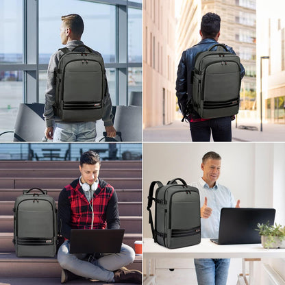 Expanderbar 45–55 l vattentät reseryggsäck med 46,5 cm laptopfack
