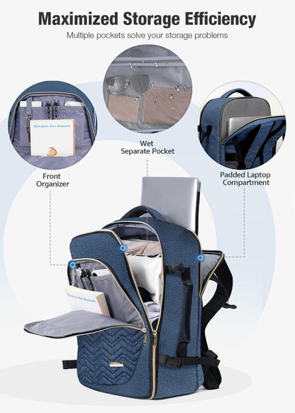 40 L flygkompatibel resväska/trolley med 6 packningskuber och laptopfack
