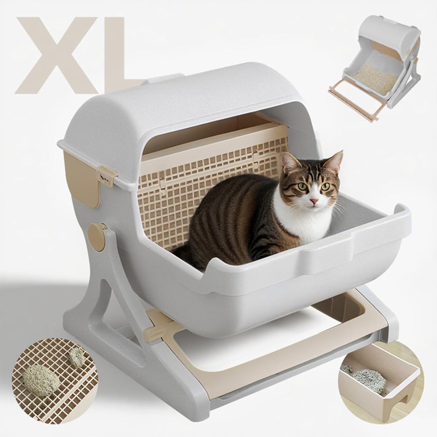 Automatisk luktfri kattlåda med öppen design – Felvora