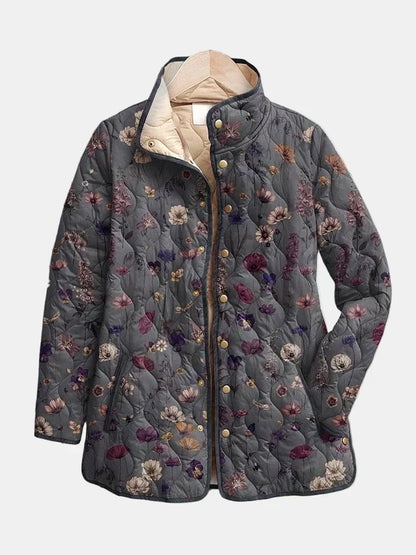 Vintage Floral Quilted Jacket - Lightweight Padded Coat 2