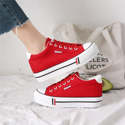Snygga damsneakers i canvas med platåsula - Leonie