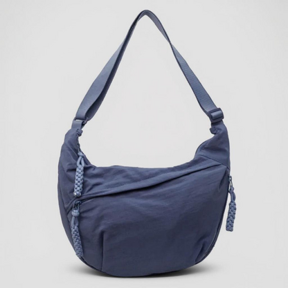 Blue Crescent Shoulder Bag with Adjustable Strap 1
