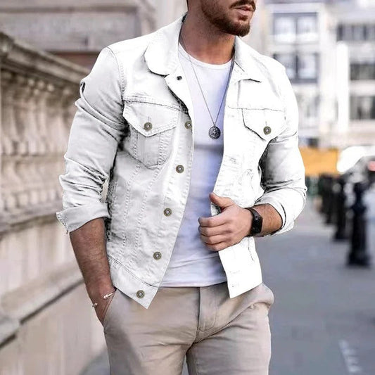 Herr denimjacka med slim fit-passform – Milano