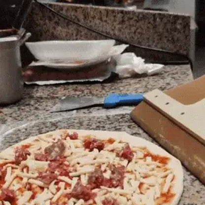 Avtagbar pizzaspade i björk med glidmekanism – Fornello