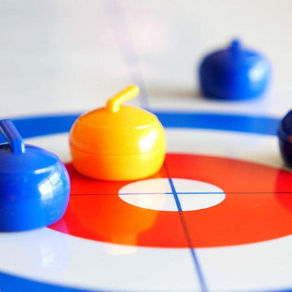 Mini-bordcurlingspel för hemmet med glidstenar och magnetstänger