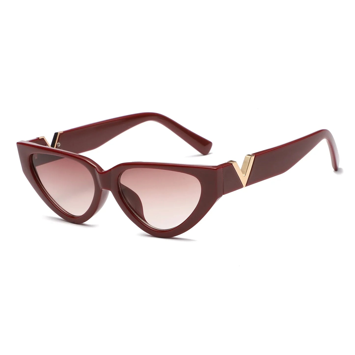 Damen Sonnenbrille, rot, Cat-Eye, UV-Schutz, modisch, Kunststoff, goldene Details