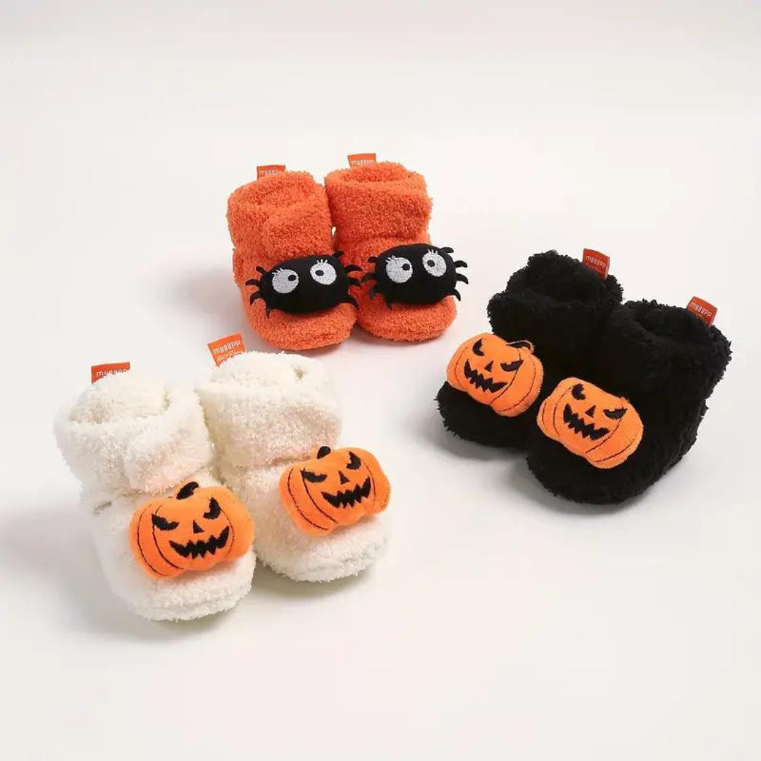 Halloween-tofflor för barn med tecknat tryck – SpookySteps