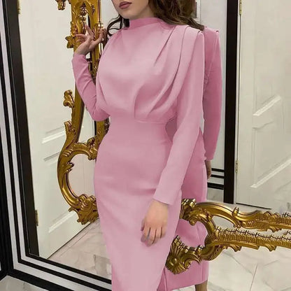 Bodycon midi-klänning med polokrage - Valeria