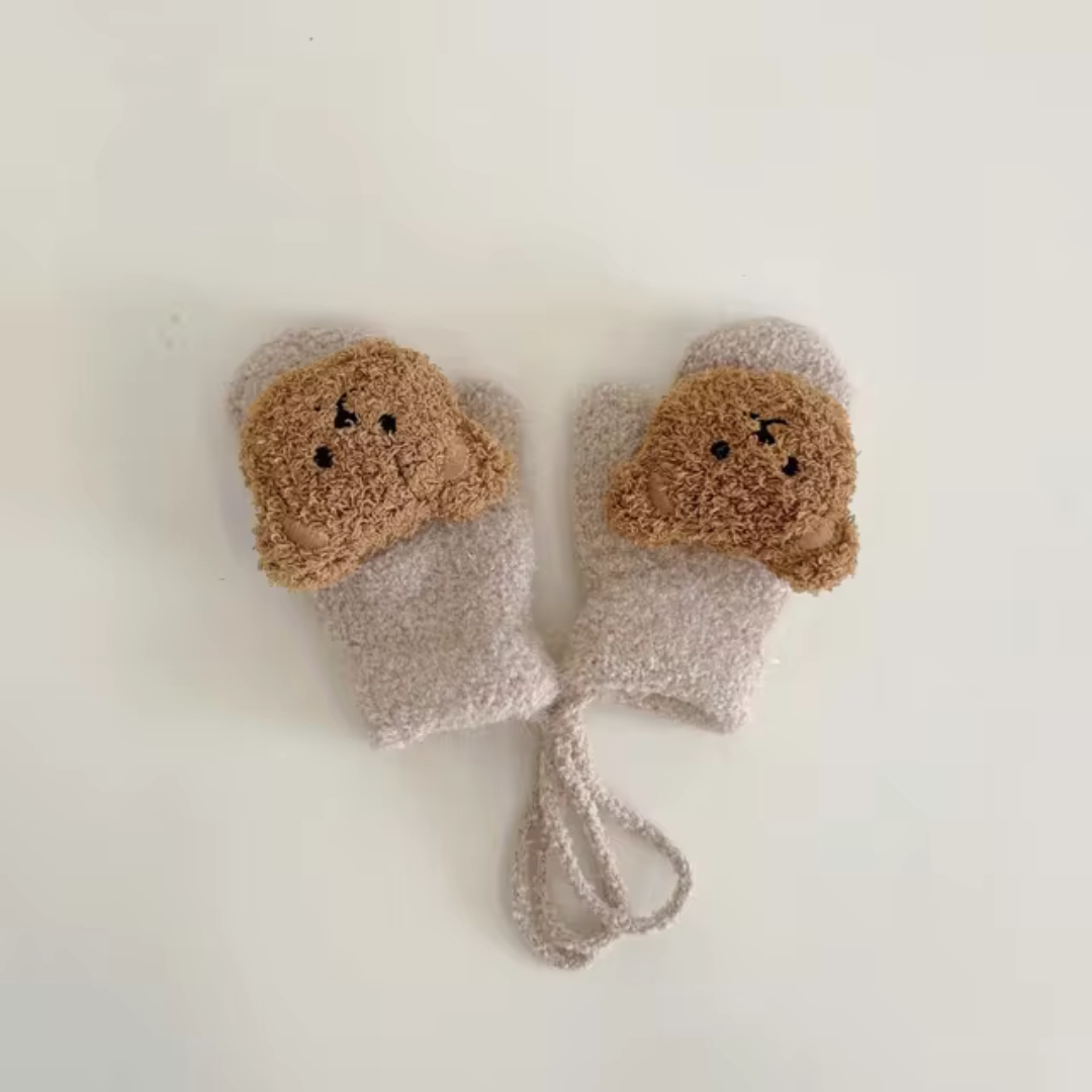 Barnens vinterhandskar med björnmotiv – TinyBear-handskar