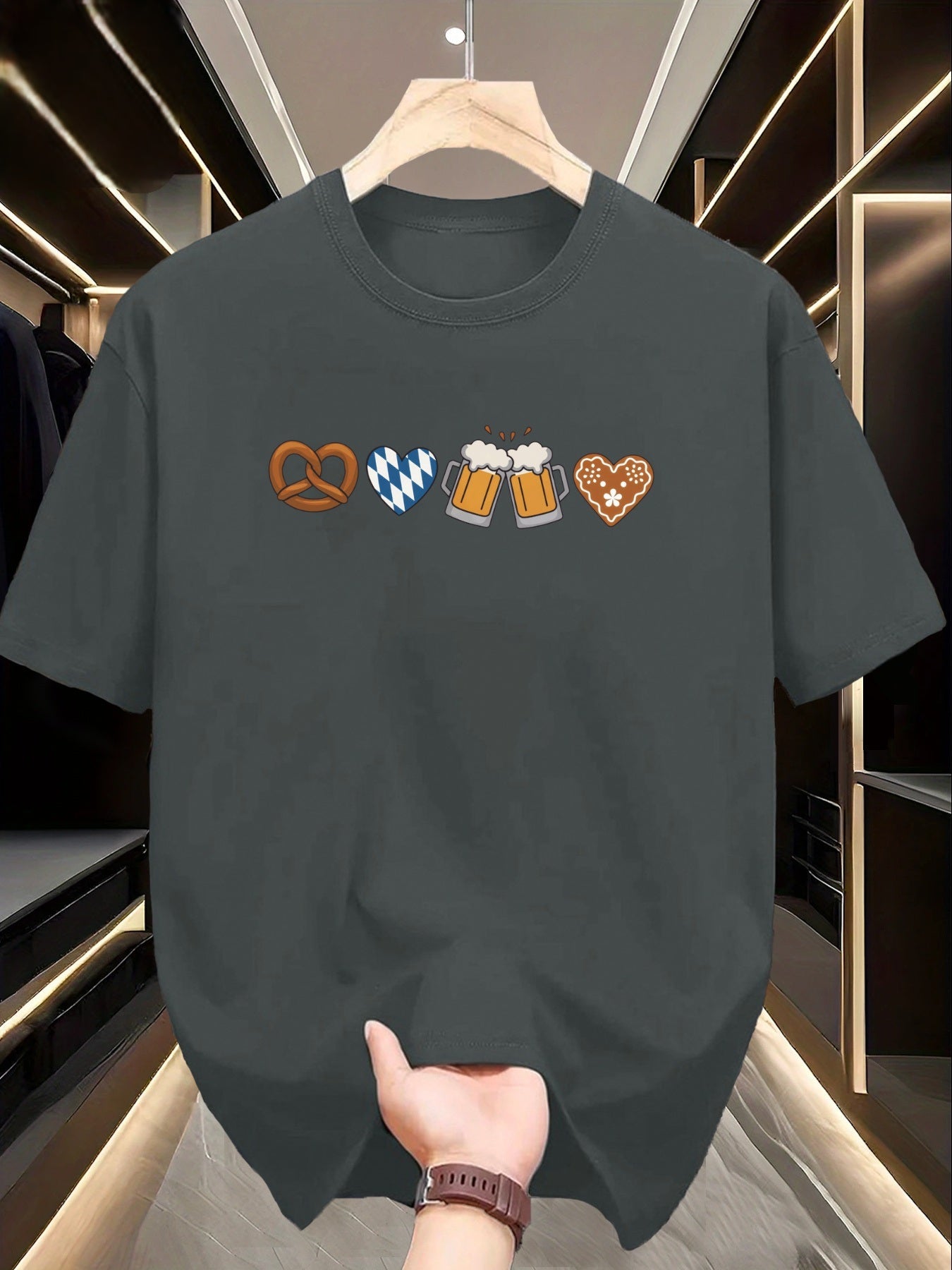 Herr T-shirt med grafiskt tryck i 100 % bomull – Franz Oktoberfest 2026