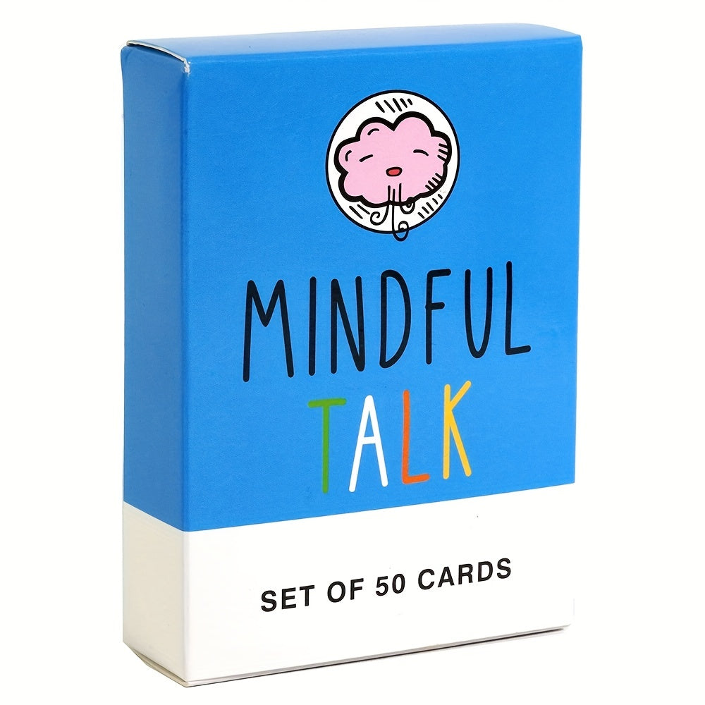 Mindful Talk Kartenset, 50 Stück, blau, Achtsamkeit, Kommunikation, Spielkarten, Geschenkbox