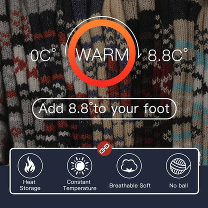 Warme Wollsocken, bunt gestreift, temperaturregulierend, atmungsaktiv, für kalte Tage.