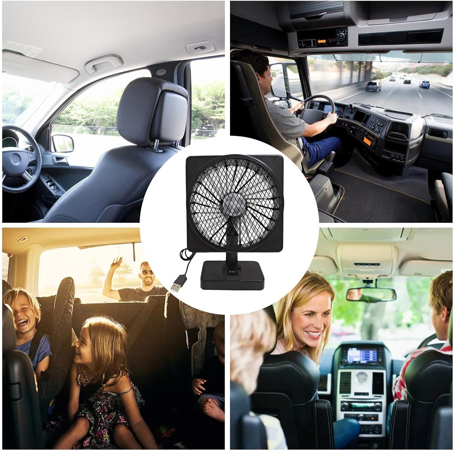 12V USB-luftcirkulator för bilens luftkonditionering, kylfläkt med 360° rotation (1+1 GRATIS) – Aurovent
