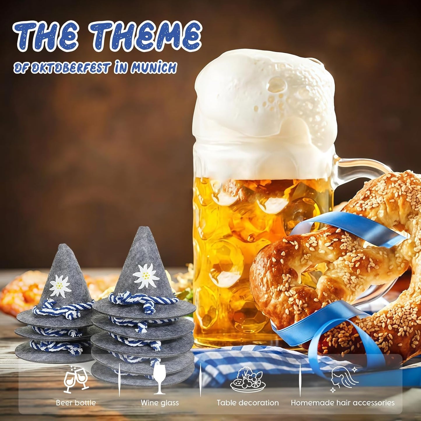 Mini-traditionella filthattar i 12-pack – EdelweißMini Oktoberfest 2026