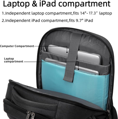 Vattentät reseryggsäck för laptop med USB-port och organiserad förvaring