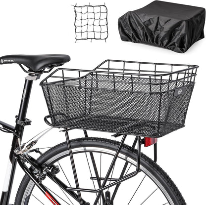 Stor bakre cykelkorg med lastnät och vattentätt skydd – Orvian