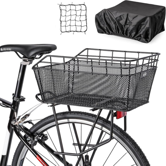 Stor bakre cykelkorg med lastnät och vattentätt skydd – Orvian