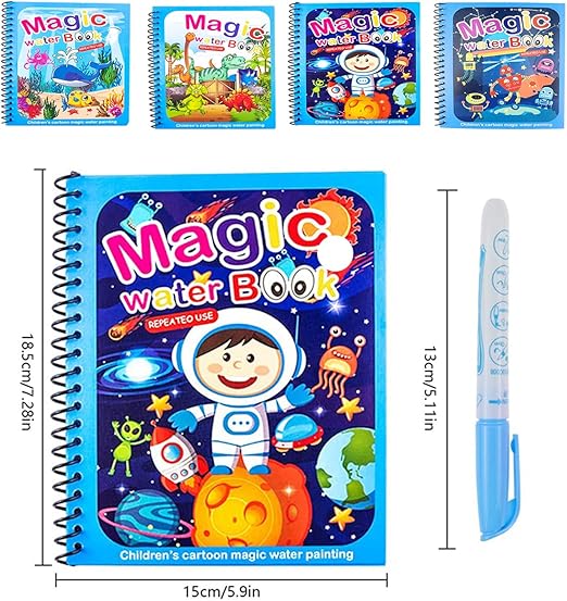 Set med 4 återanvändbara akvarellböcker - AquaColor-böcker