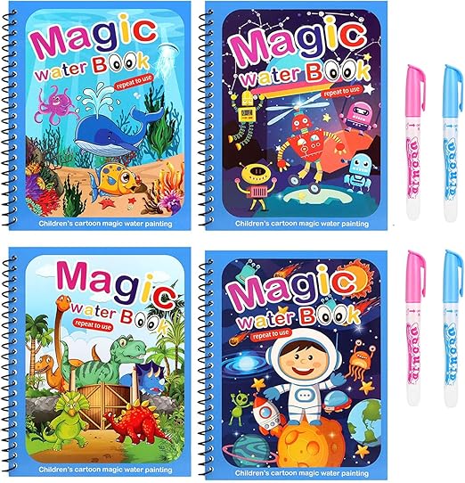 Set med 4 återanvändbara akvarellböcker - AquaColor-böcker