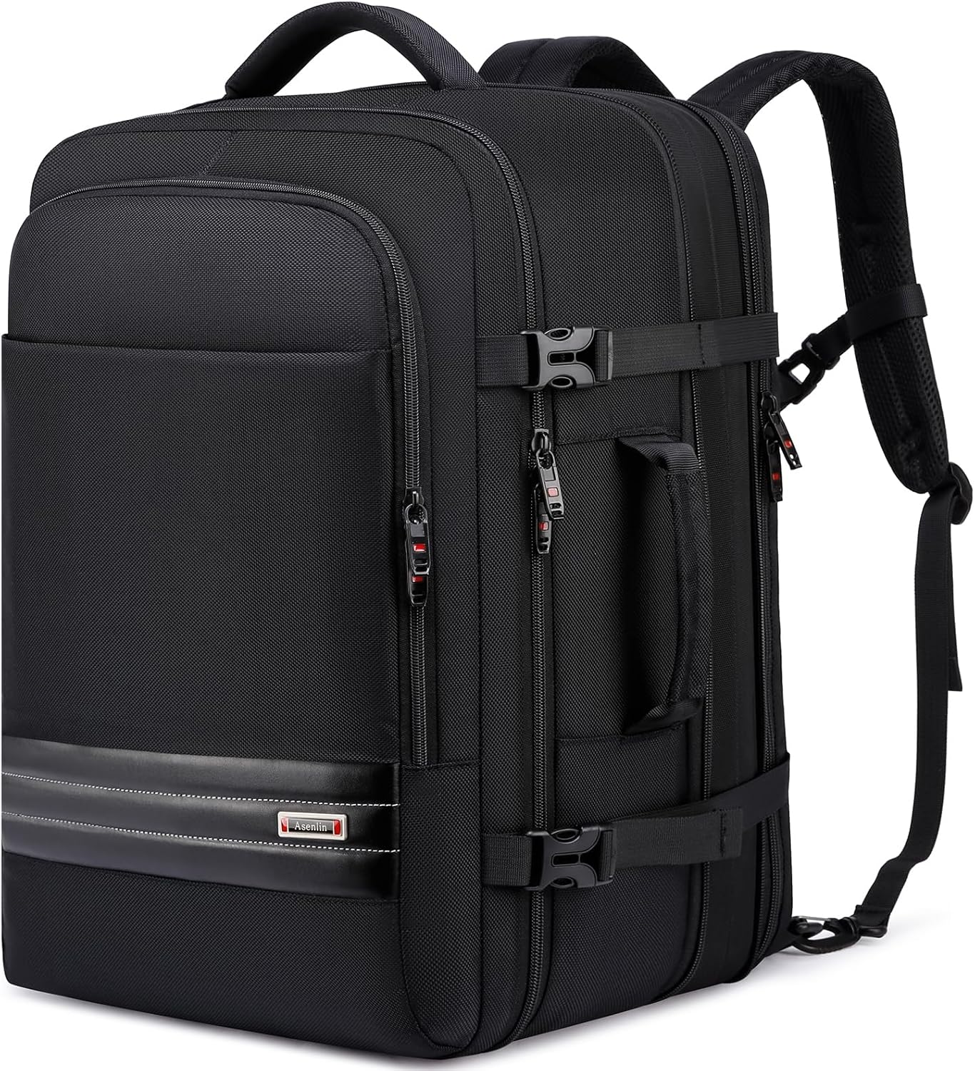 Expanderbar 45–55 l vattentät reseryggsäck med 46,5 cm laptopfack
