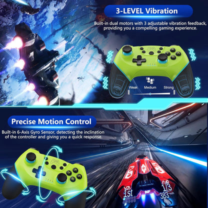 Trådlös Switch-kontroller med Hall-effektjoysticks och turbofunktion – Nexora