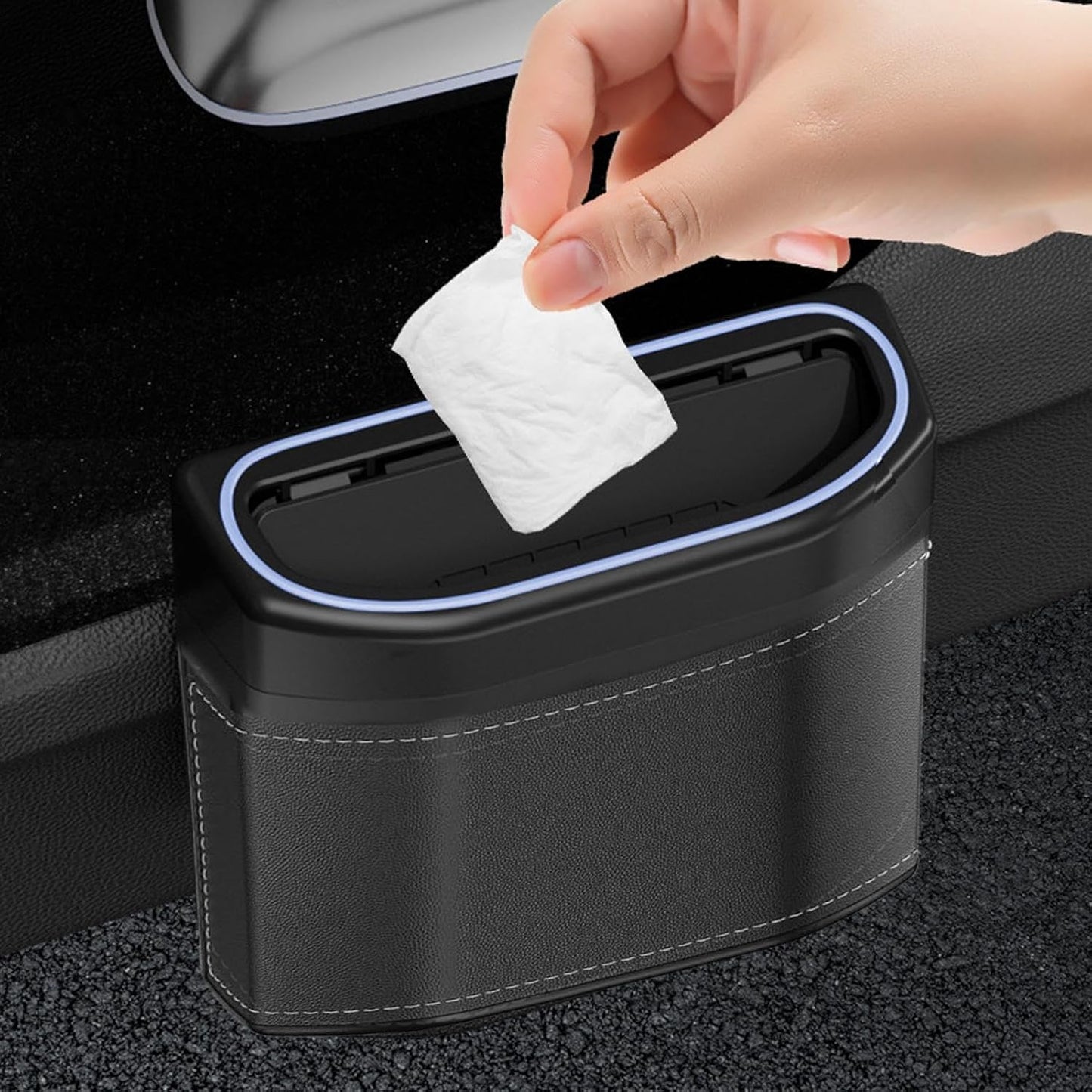 Lukttät bilsoptunna med touch-ljus – Lurevo
