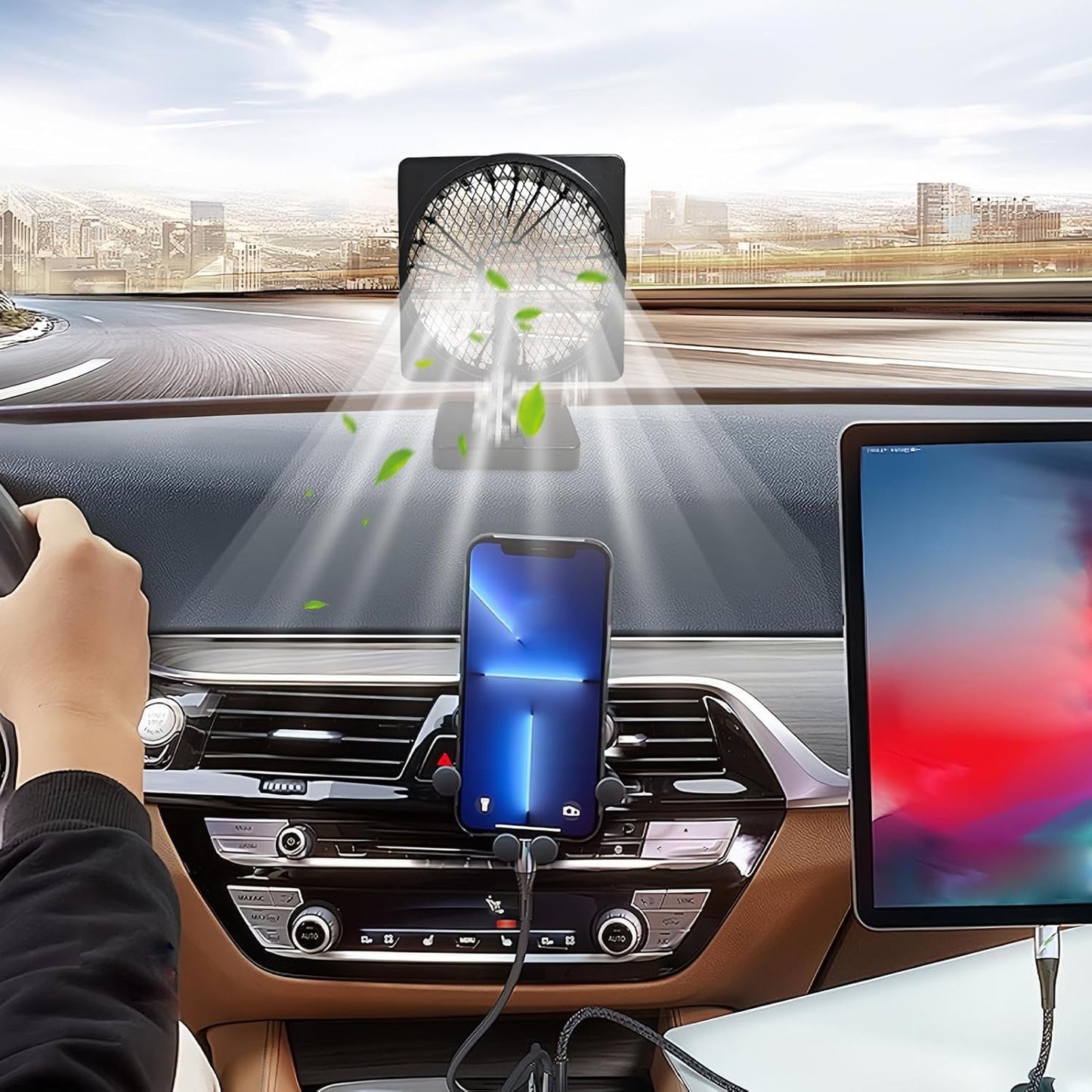 12V USB-luftcirkulator för bilens luftkonditionering, kylfläkt med 360° rotation (1+1 GRATIS) – Aurovent